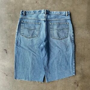 Vintage 90s Y2K Anchor Blue Straight Fit Loose Skater Jorts 34x13